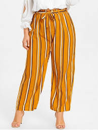 Black And Yellow Striped Palazzo Pants Striped Plus Size Palazzo Pants Yellow 2xl Palazzo Pants Plus Size Pants Trendy Plus Size Clothing