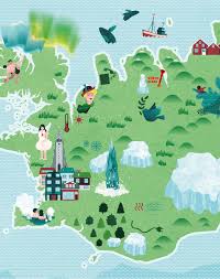 Sehen sie island auf einen blick in unserer interaktiven island karte mit allen hauptstraßen, dörfern, fischerdörferm, hochlandstraßen von island protravel. Illustrierte Karte Von Island Marina Schilling Illustration