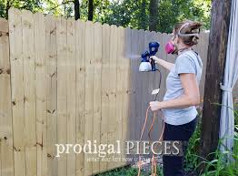 Staining a fence with a sprayer saves so much time compared to brushing it on, and will. How To Stain A Fence The Easy Way Prodigal Pieces