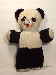 Vintage Plush Rubber Nose Panda Bear Black White Brown Eyes 13 Stuffed Animal By Onceagaintreasure On Etsy Vintage Plush Vintage Teddy Bears Panda Bear