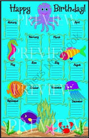 Under The Sea Classroom Birthday Chart Product From Johnson