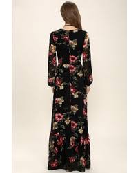 Travertine, marble, limestone and porcelain versailles pattern set tiles. Lulu S Chateau De Versailles Black Floral Print Maxi Dress 78 Lulu S Lookastic