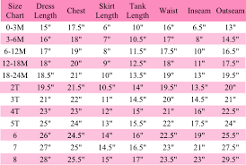 Size Chart For Girls Clothing Lenghts For Skirts And