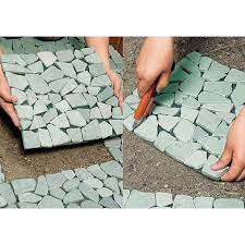 雑草が生えない天然石マット 同色24枚組 通販 ディノス 庭 タイル diy ディノス 庭 砂利 おしゃれ