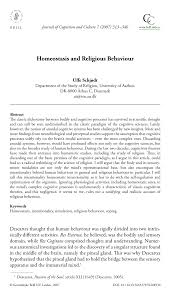 Pdf Homeostasis And Religious Behaviour