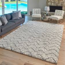 Lenox Super Lush Shag Area Rug Anzio Cream Gray In 2020 Rugs In Living Room Plush Area Rugs Living Room Area Rugs