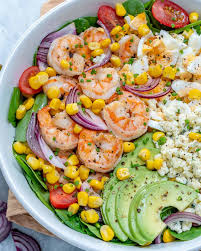 Taste so yummy and is very easy to make. Delicious Spicy Shrimp Avocado Salad Recipe Healthy Fitness Meals