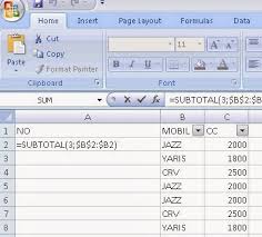 Membuat Nomor Urut Hasil Filter Excel