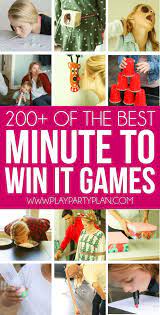 200 Hilarious Minute To Win It Games Everyone Will Absolutely Love Christmas Games For Kids Minute To Win It Games Minute To Win It