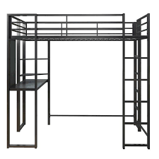 Aime Loft Bed With Bookcase In 2020 Loft Bed Loft Bed Frame Bunk Bed Accessories