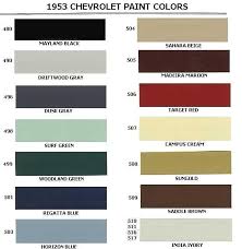 1953 Chevrolet Body Colors 1953 Classic Chevrolet