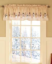 one snowman window valance winter scene