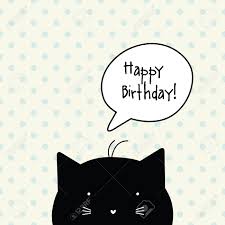 Download Happy Birthday Card Cat Character Template Graphic Design Royalty Free Cliparts Vectors And Stock Illustration Image 76556441