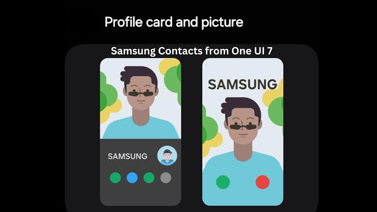 Samsung Profile Card and picture customize options inside the Contacts app., AI generated
