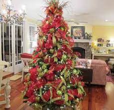 Deco Mesh Christmas Tree Full View Mesh Christmas Tree Christmas Tree Inspiration Christmas Tree Decorations