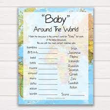 Baby Around The World Game Printable Baby Shower Games Etsy Travel Baby Showers Travel Baby Shower Theme Adventure Baby Shower