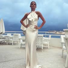 Halfpenny London Cheryl Size 2 New Wedding Dress Front View On Model Satin Dress Long Silk Wedding Dress Bridal Dresses