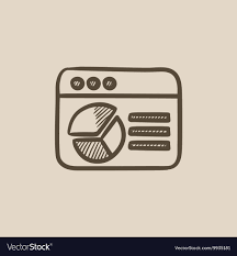 Browser Window With Pie Chart Sketch Icon