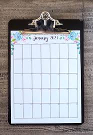 Are you looking for a printable calendar? Floral Monthly 2021 Calendar Printable Creations By Kara