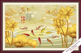 Ý nghĩa của tranh kính cá chép hoa sen. 30 Bá»©c Tranh Ca Chep Hoa Sen Sáº¯p Xuáº¥t XÆ°á»Ÿng Sieu Ä'áº¹p