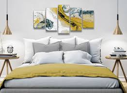 Tile bedroom home decor remodel bedroom teal bedroom bedroom makeover bedroom our bedroom color scheme. Mustard Yellow And Teal Swirl Bedroom Canvas Pictures Abstract Print Ebay