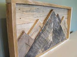 Mountainscape Mountains Reclaimed Pallet Wood Wooden Sign Rustic Farmhouse Decor Wall Art Outdoors Cabin Country Kitchen Pallet Wall Art Wood Pallets Wood Wall Art