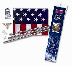 Details everything you need to fly an american flag from your house, even the screws! Pvc Bagged Us Flag Kit With Steel Pole 3 X5 Flag World Inc Shopping