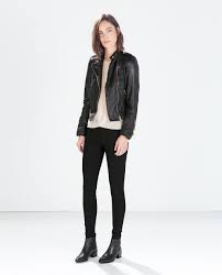 Leather Biker Jacket Outerwear Woman Zara Canada Looks Mulher