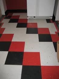 Black And White Linoleum Sheet Flooring Suzanne S Cheery Red Black And White Checkerboard Floor Checkerboard Floor Floor Patterns Kitchen Floor Tile Patterns