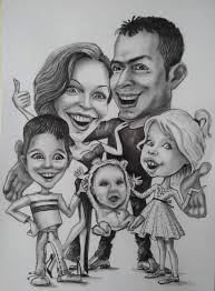 Group Pencil Caricature Portrait From Your Photo Caricature Etsy Caricature Caricature Online Photo