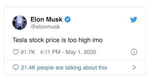 Apparently he loves your name, the anime movie. Is Elon Musk Right Is Tesla S Stock Price Too High Quora