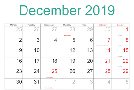December 2019 Holidays Calendar Holiday Printable Templates Calendar Template Holiday Calendar