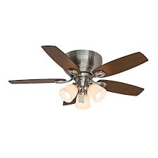 Led indoor ceiling fan with light kit flush mount casablanca panama dc 54 in snow 55082 inch fresh 6 sd remote 59350 isotope 44 wisp white fans concentra. Casablanca Durant 44 In Indoor Brushed Nickel Ceiling Fan With Light Kit 53187 The Home Depot