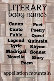 Fable Poet Literally Literary Baby Names Appellation Mountain In 2020 Baby Names Literary Names Cute Baby Names