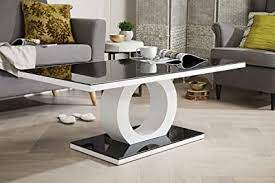 The shapes of this imel coffee table add to its hollywood regency appeal. Giovani Modern Designer Halo High Gloss Glass Modern Coffee Table White Black Coffee Table Amazon Co Uk Home Kitchen