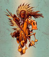 Crazy Horse Funny Art Cowboy Art Cartoon Drawings