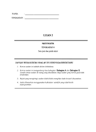Kertas soalan ini mengandungi 40 soalan. Ujian Pertengahan Tahun Matematik Tingkatan 4empat
