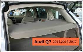 Car Rear Trunk Security Shield Cargo Cover For Audi Q7 2015 2016 2017 High Qualit Black Beige Grey Auto Accessories Cargo Cover Interior Accessories Audi Q7