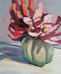 Jane Guthleben Little Leucadendron In 50 S Vase 2017 Oil On Board 40 X 40 Cm M Contemporary Art Gallery 37 Ocean St Art Painting Cool Art Projects Art