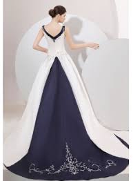 See more ideas about wedding dresses, dresses, wedding. Exquisite Navy Blue Trim A Line Bridal Gowns 1st Dress Com