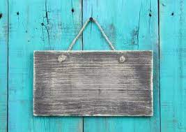 Blank Wood Sign On Teal Blue Wooden Background Rustic Wooden Sign Hanging Signs Wood Signs