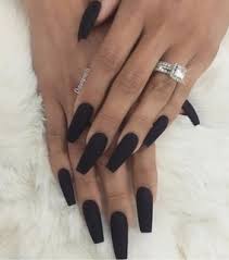 This edgy manicure screams, do not even try to mess with me! and a matte finish is achieved quite easily: Black Nails Images On Favim Com