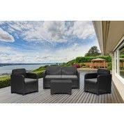 Salon Bas De Jardin Sorrento Resine Injectee Anthracite 4 Personnes Jardins Mobilier Jardin Table De Jardin