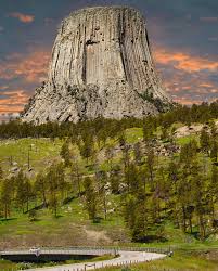 I drove a few hours to see this crazy rock tower in the middle of rural  Wyoming flat lands. The Devils Tower rises 1,267 feet above the surrounding  river. This 50 million