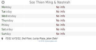 Soo thien ming & nashrah. Soo Thien Ming Nashrah Opening Times F2 11 F2 12 2nd Floor Lucky Plaza Jalan Dato Lee Fong Yee 70000 Seremban Negeri Sembilan Contacts