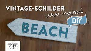 Firmenschilder und platten aus unterschiedlichsten materialien: Diy Vintage Schilder Selber Machen Deko Kitchen Youtube