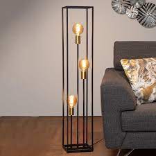 stehleuchte ruben schwarz dreiflammig floor lamp metal lamp design lamps living room