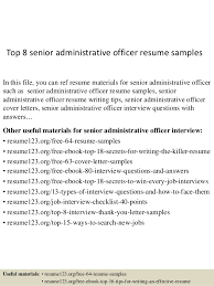 Top 8 Senior Administrative Officer Resume Samples