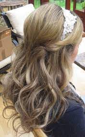 Half Up Half Down Wedding Hairstyle With Headband Photo Half Up Hair Headband Hairstyles Down Hairstyles