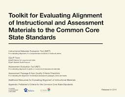 toolkit for evaluating the alignment of instructional and